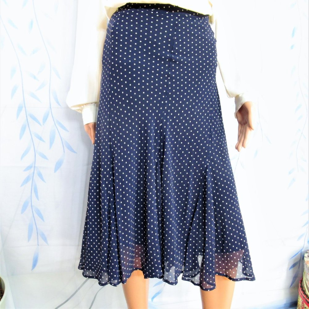 New Vintage Jaclyn Smith Polka Dot Pleat Midi